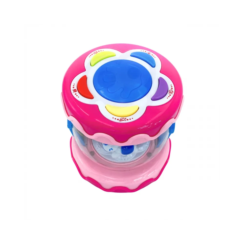 WOOPIE BABY Bębenek Pozytywka Projektor 3w1 Zabawka Muzyczna dla Niemowląt + Walec Roller do Nauki Raczkowania