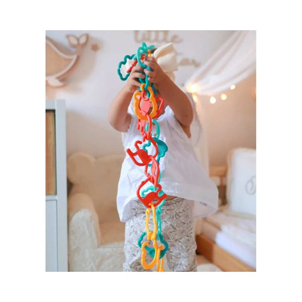 WOOPIE BABY Zabawka Sensoryczna Gryzaki dla Niemowląt Zawieszki Zwierzątka Łańcuszek 24 el.