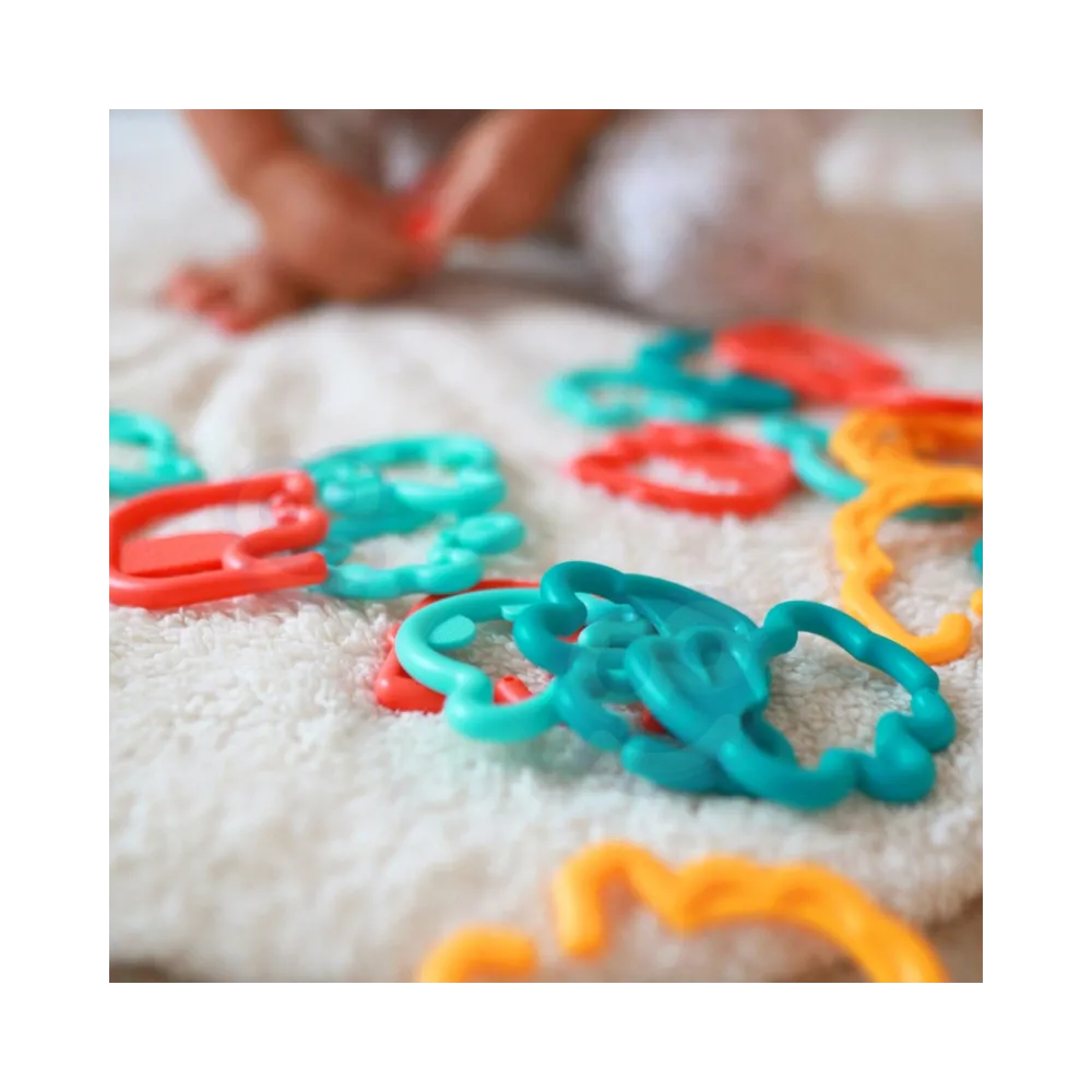 WOOPIE BABY Zabawka Sensoryczna Gryzaki dla Niemowląt Zawieszki Zwierzątka Łańcuszek 24 el.