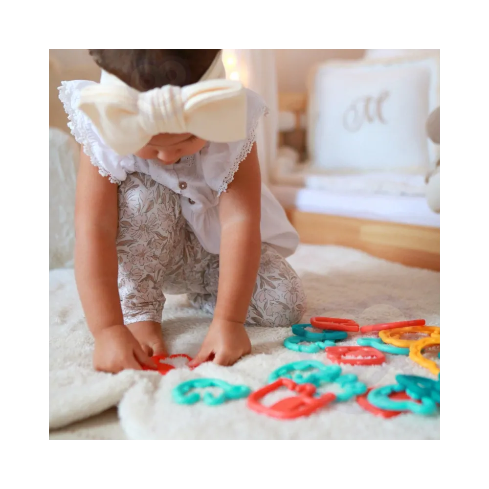 WOOPIE BABY Zabawka Sensoryczna Gryzaki dla Niemowląt Zawieszki Zwierzątka Łańcuszek 24 el.