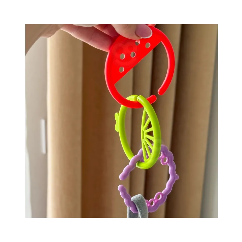 WOOPIE BABY Zabawka Sensoryczna Gryzaki dla Niemowląt Zawieszki Owoce Łańcuszek 4 el.