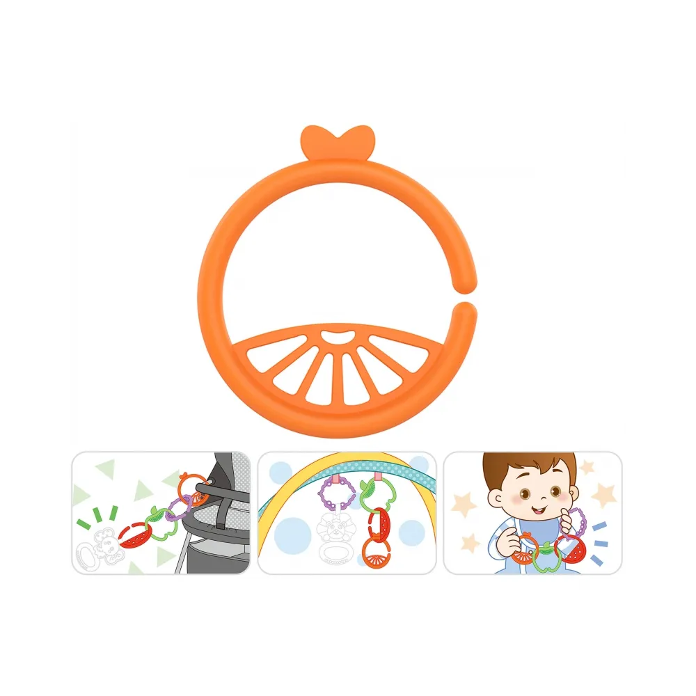 WOOPIE BABY Zabawka Sensoryczna Gryzaki dla Niemowląt Zawieszki Owoce Łańcuszek 4 el.