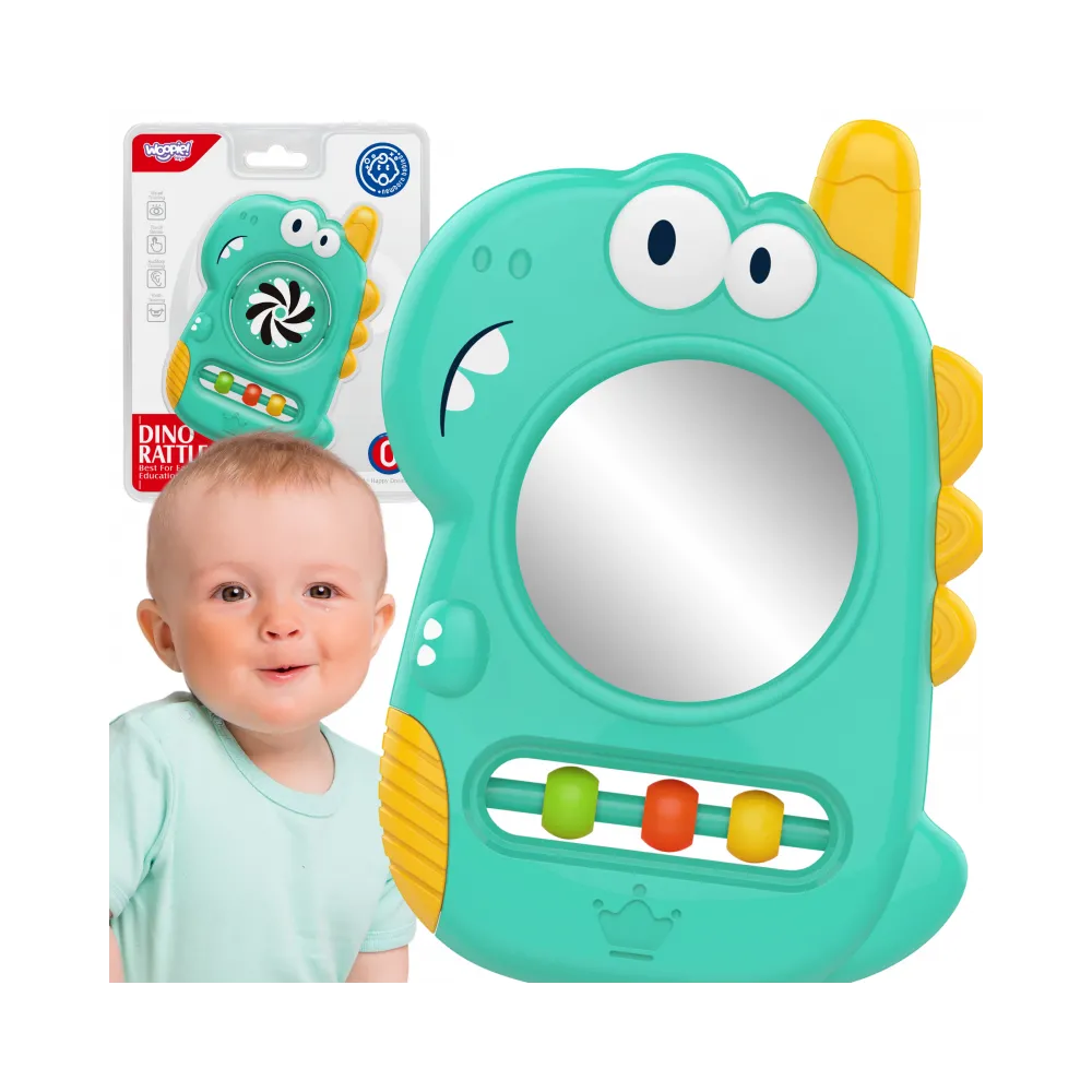 WOOPIE BABY Zabawka Sensoryczna Gryzak Lusterko Dino
