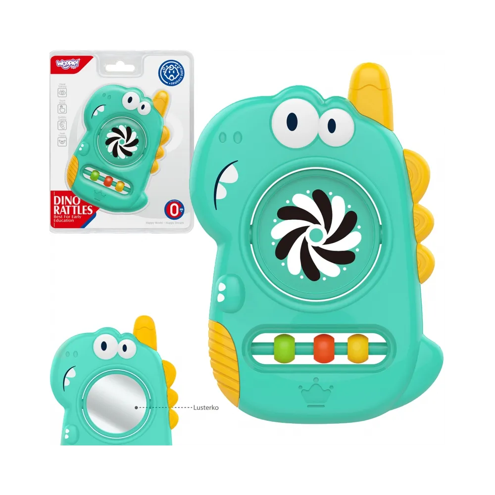 WOOPIE BABY Zabawka Sensoryczna Gryzak Lusterko Dino