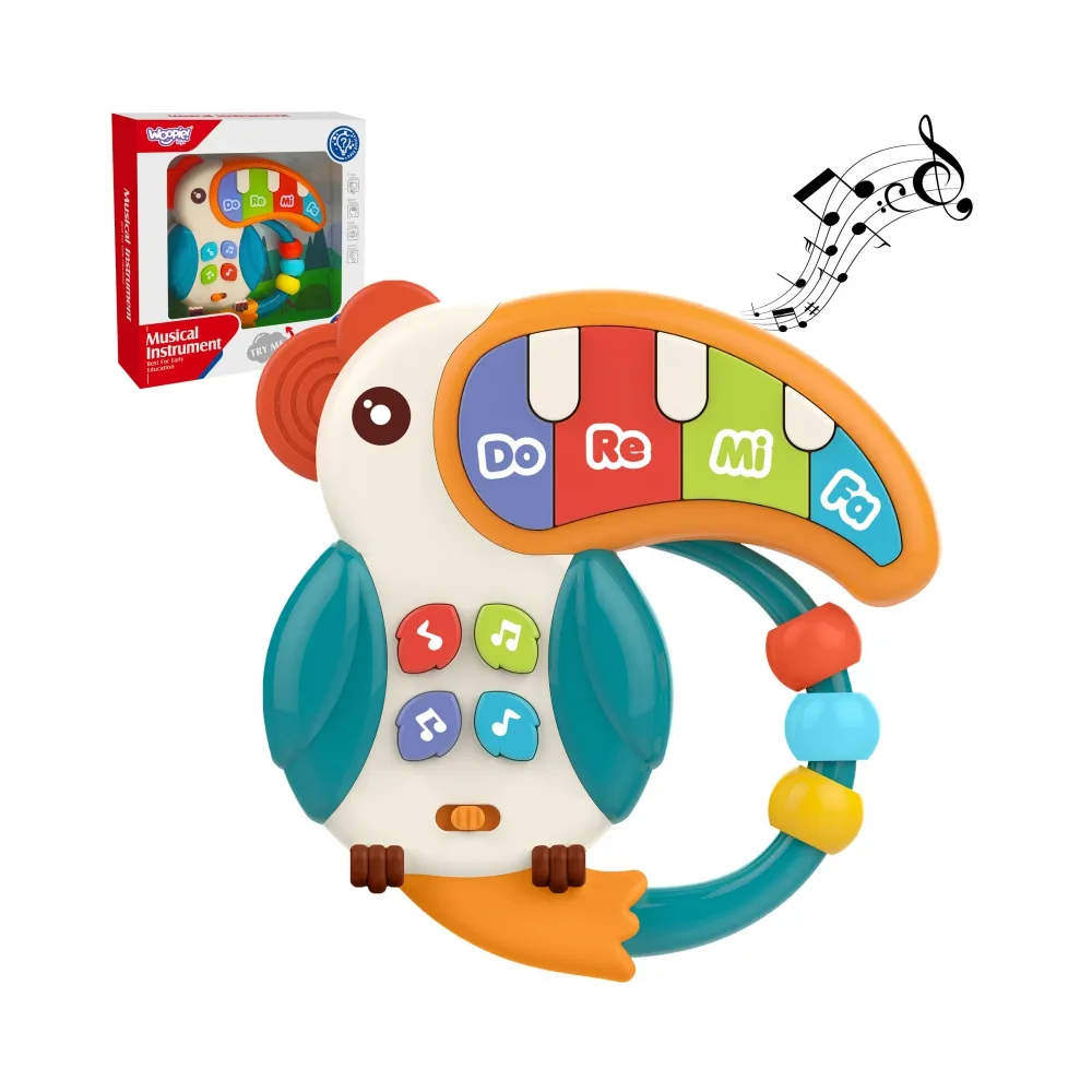 WOOPIE BABY Zabawka Muzyczna Pianinko Gryzaczek Pelikan 3w1