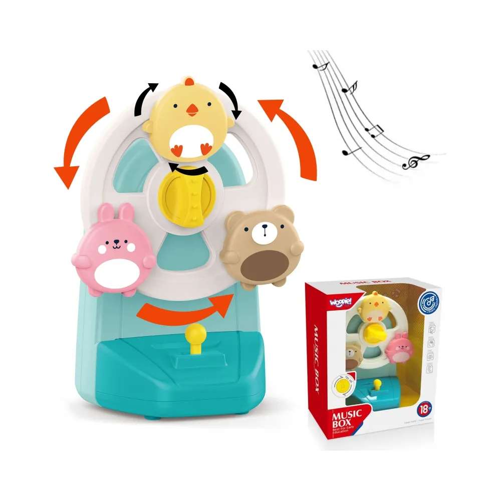 WOOPIE BABY Pozytywka Karuzela Zwierzęta Zabawka Muzyczna Edukacyjna