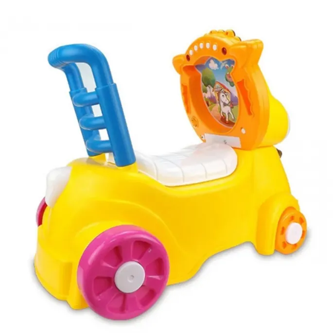 Interaktywny jeździk z efektami świetlnymi i dźwiękowymi dla dzieci.