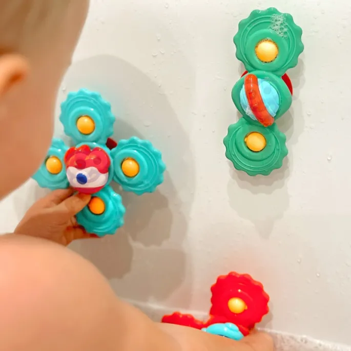 Bezpieczne zabawki dla maluchów - zestaw spinnerów od WOOPIE