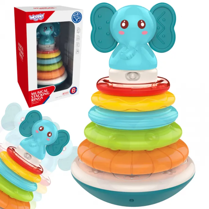 Kolorowa zabawka do układania obręczy od najmniejszej