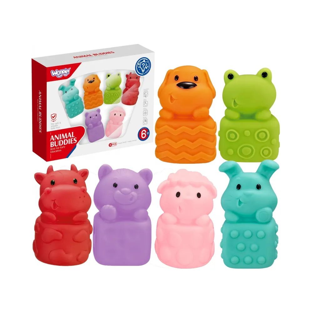 WOOPIE BABY Zwierzątka Sensoryczne Miękkie Zestaw 6 szt