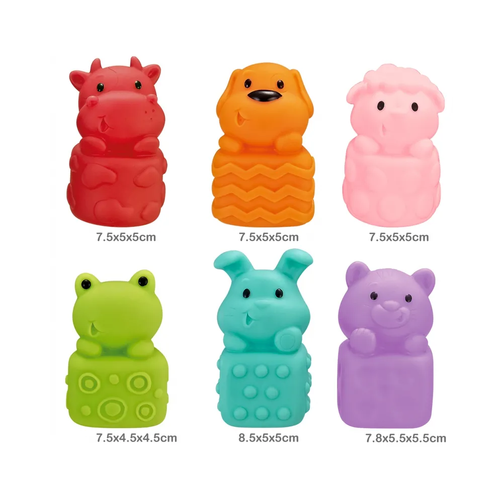 WOOPIE BABY Zwierzątka Sensoryczne Miękkie Zestaw 6 szt