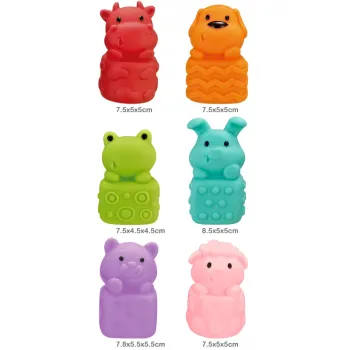 WOOPIE BABY Zwierzątka Sensoryczne Miękkie Zestaw 6 szt