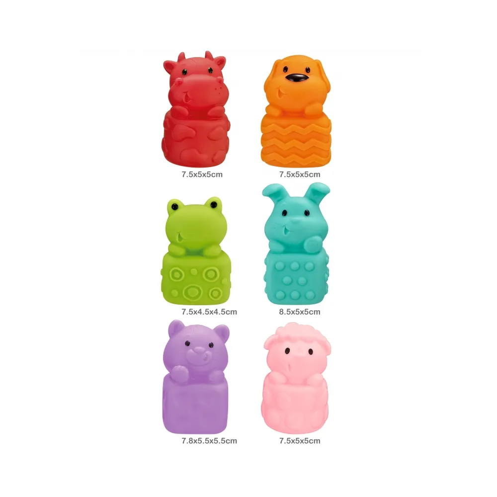 WOOPIE BABY Zwierzątka Sensoryczne Miękkie Zestaw 6 szt