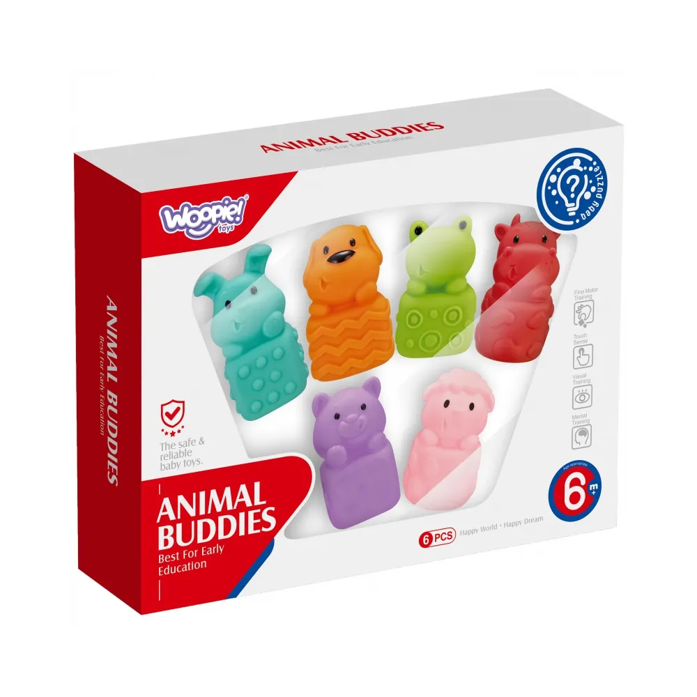 WOOPIE BABY Zwierzątka Sensoryczne Miękkie Zestaw 6 szt