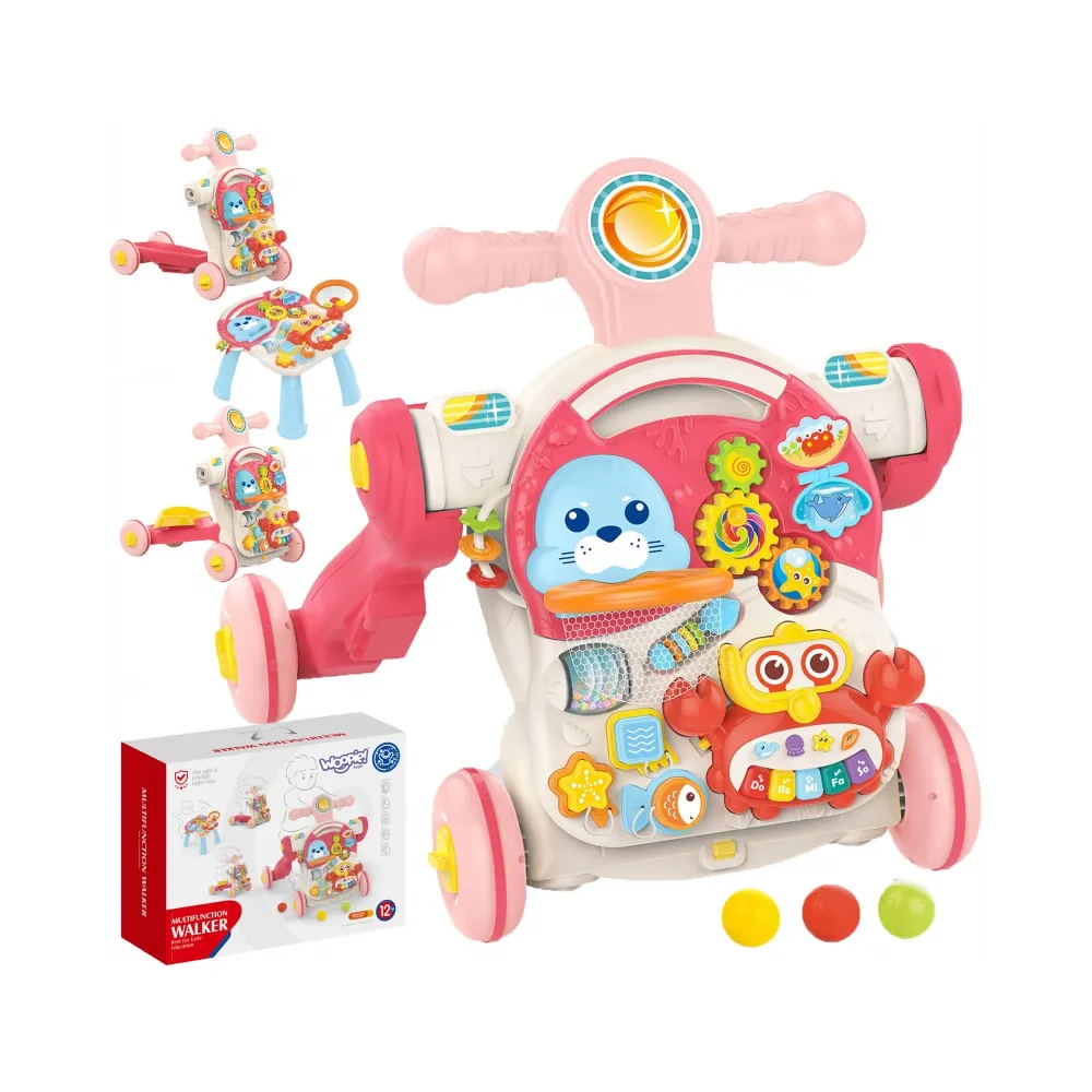 WOOPIE BABY Pchacz Chodzik Stolik Edukacyjny Hulajnoga Jeździk 4w1