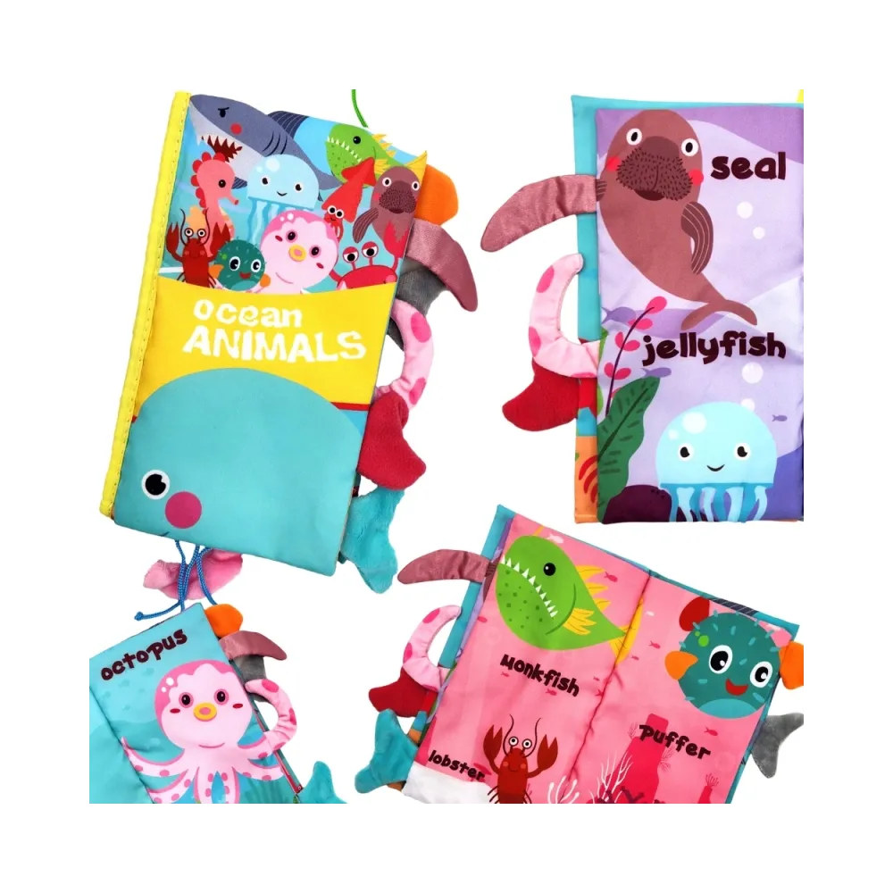 WOOPIE BABY Książeczka z Ogonkami Zwierząt Morskich Materiałowa