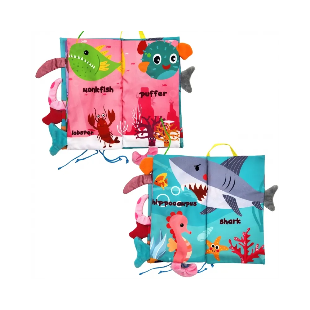 WOOPIE BABY Książeczka z Ogonkami Zwierząt Morskich Materiałowa