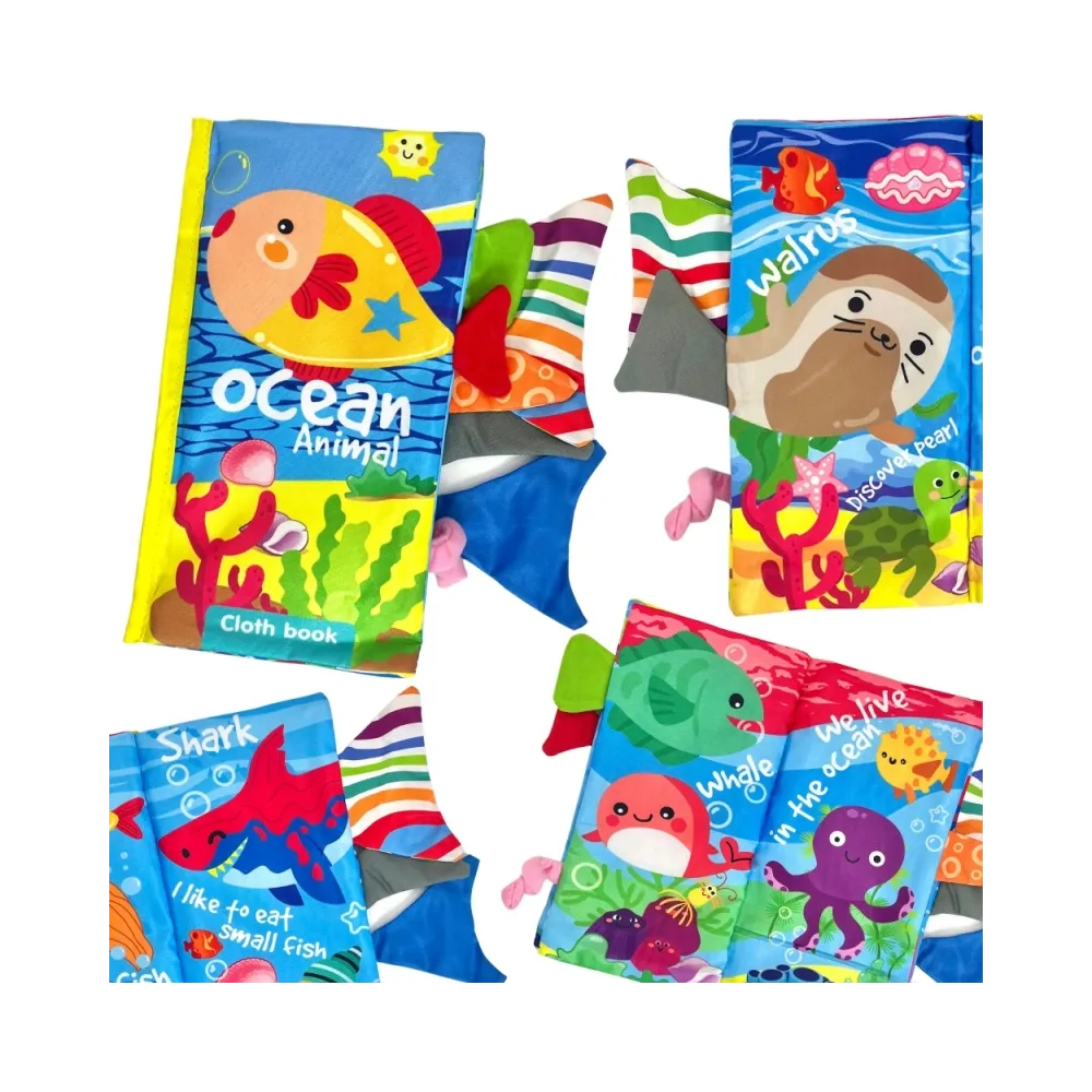 WOOPIE BABY Książeczka z Ogonkami Zwierząt Morskich Materiałowa Szeleszcząca