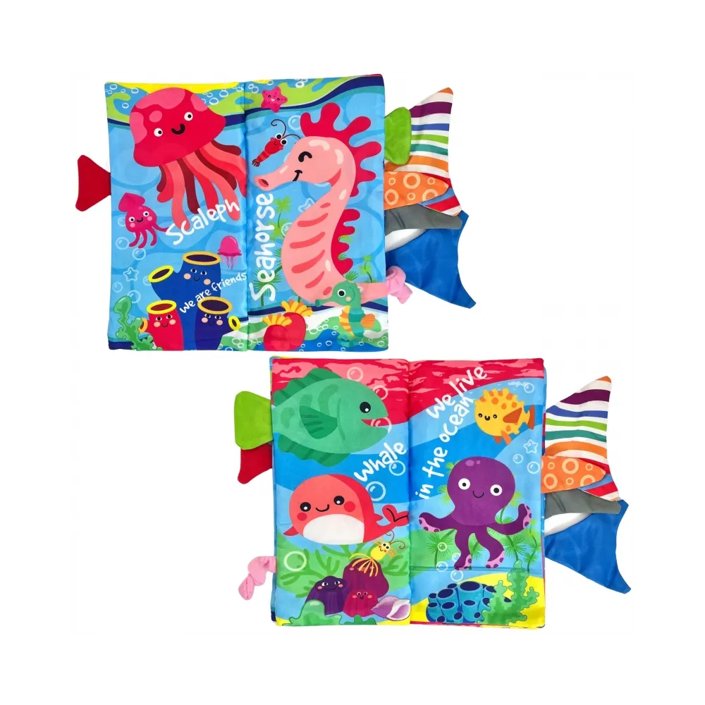 WOOPIE BABY Książeczka z Ogonkami Zwierząt Morskich Materiałowa Szeleszcząca