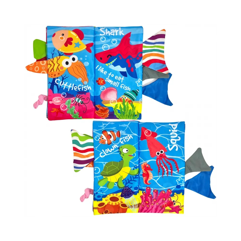 WOOPIE BABY Książeczka z Ogonkami Zwierząt Morskich Materiałowa Szeleszcząca