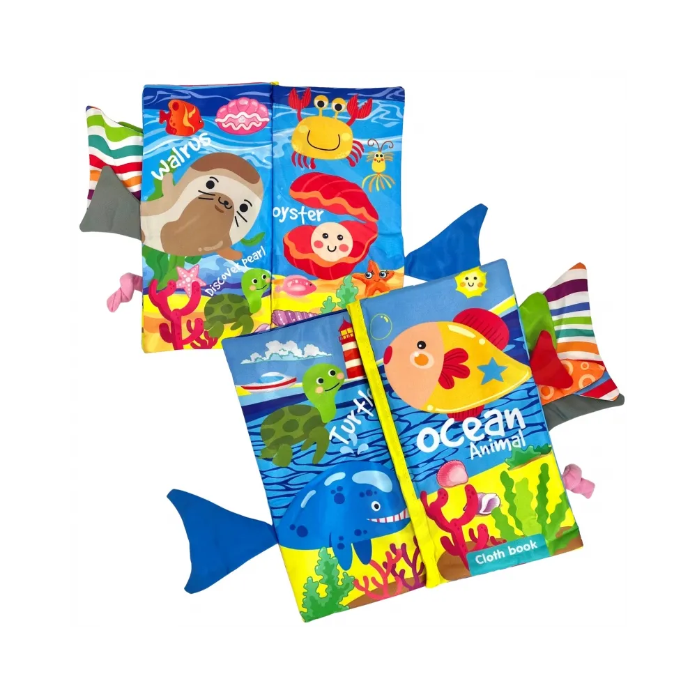 WOOPIE BABY Książeczka z Ogonkami Zwierząt Morskich Materiałowa Szeleszcząca