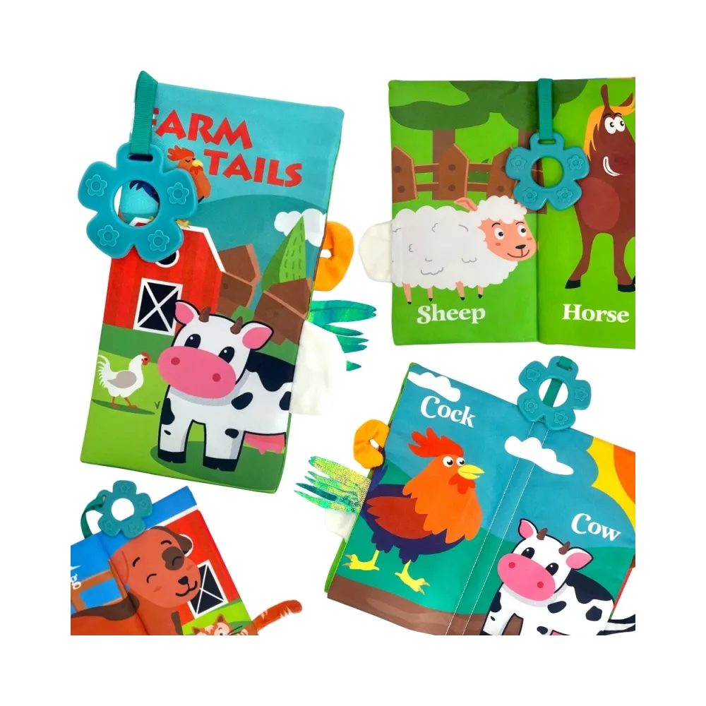 WOOPIE BABY Książeczka z Ogonkami Zwierząt Materiałowa