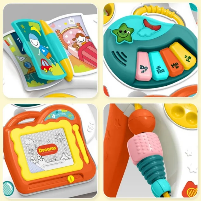 Interaktywny chódzik z odczepianym panelem edukacyjnym