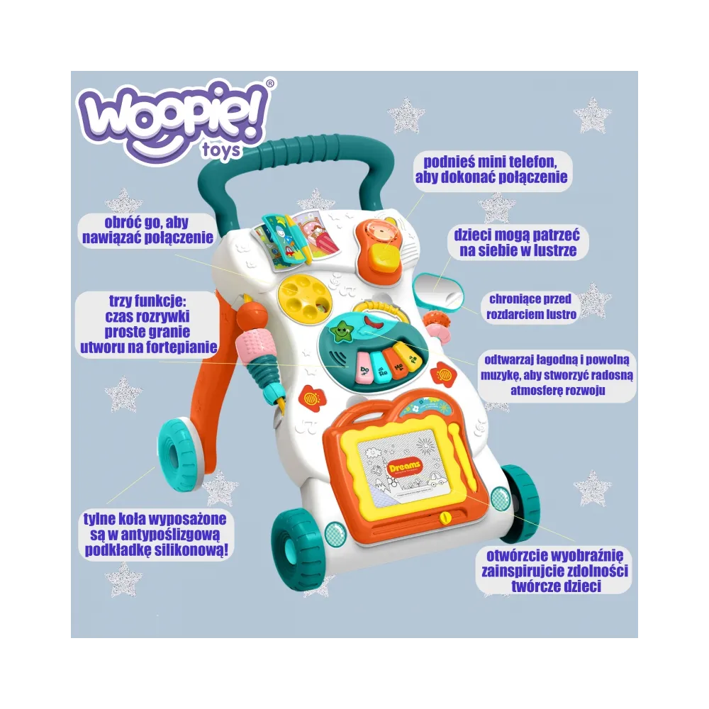 WOOPIE BABY Grający Chodzik z Znikopisem