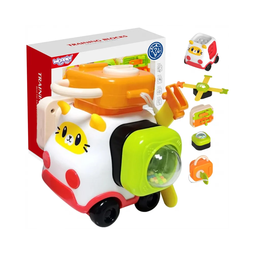 WOOPIE BABY Montessori Manipulacyjny Zestaw Konstrukcyjny Samochód Kotek 1