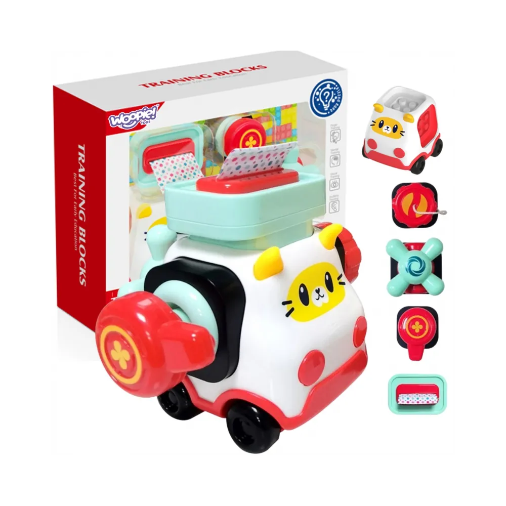 WOOPIE BABY Montessori Manipulacyjny Zestaw Konstrukcyjny Samochód Kotek 2