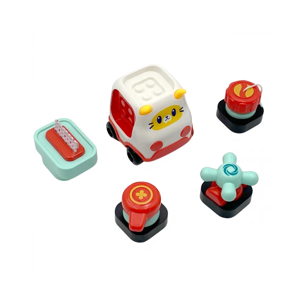 WOOPIE BABY Montessori Manipulacyjny Zestaw Konstrukcyjny Samochód Kotek 2