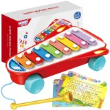 Cymbałki w kształcie czerwonej rakiety kosmicznej na białym tle