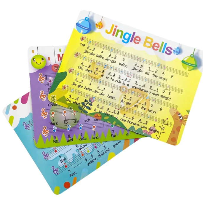 Kolorowe cymbałki rakieta z pałeczką na sznurku dla najmłodszych