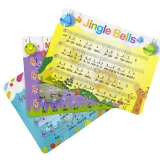 Kolorowe cymbałki rakieta z pałeczką na sznurku dla najmłodszych