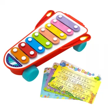 Cymbałki rakieta WOOPIE BABY z kartami nut do nauki gry