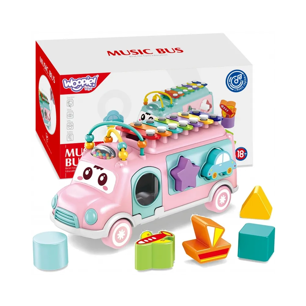 WOOPIE BABY Samochodzik Muzyczny Sorter z Cymbałkami Różowy