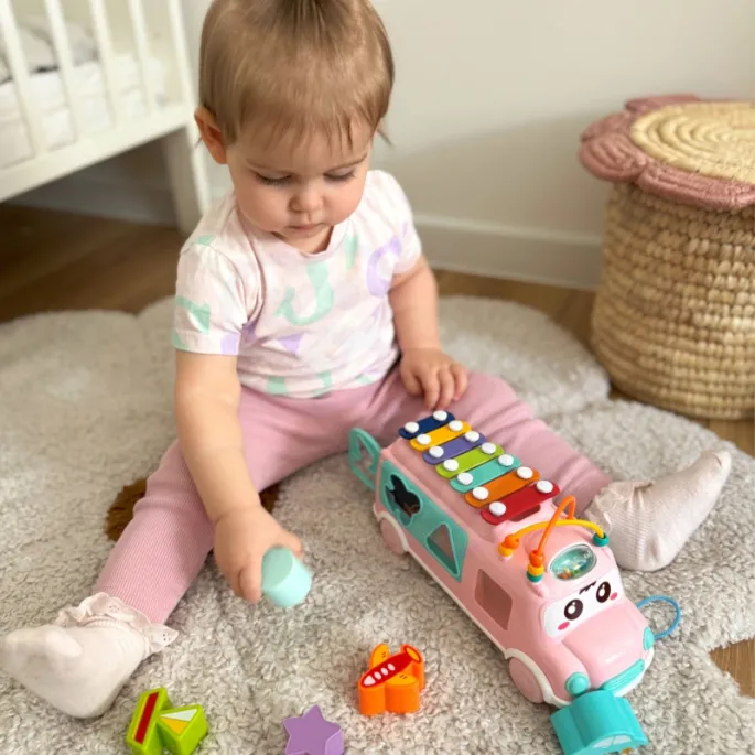 Cymbałki na dachu samochodzika do zabawy i nauki