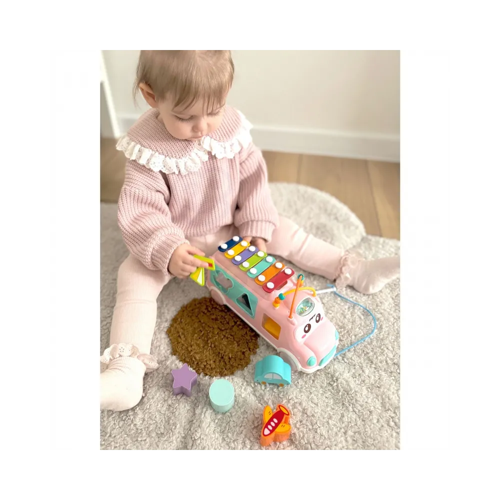 WOOPIE BABY Samochodzik Muzyczny Sorter z Cymbałkami Różowy