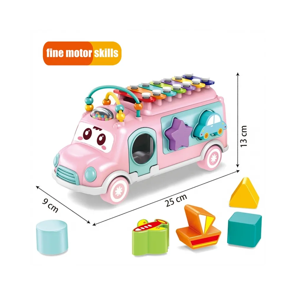 WOOPIE BABY Samochodzik Muzyczny Sorter z Cymbałkami Różowy