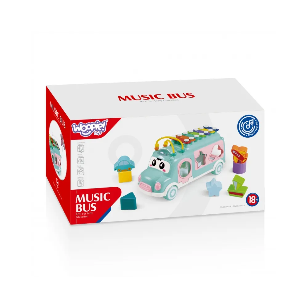 WOOPIE BABY Samochodzik Muzyczny Sorter z Cymbałkami Różowy