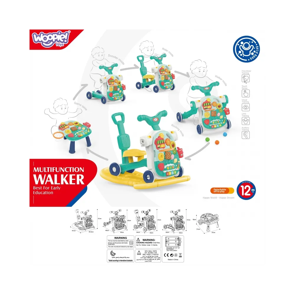 WOOPIE BABY Chodzik 5w1 Multifunkcyjny Niebieski 1+