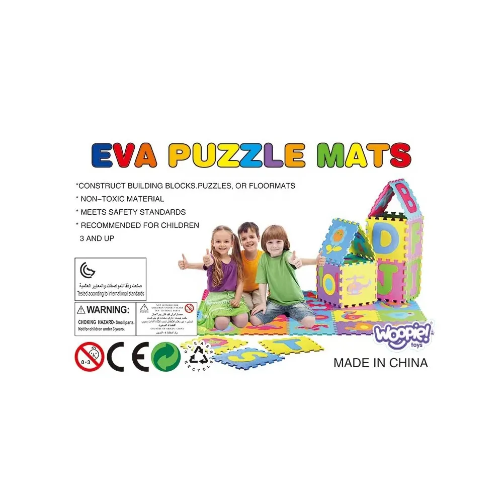 WOOPIE Baby Mata Piankowa Kolorowa Puzzle Kojec