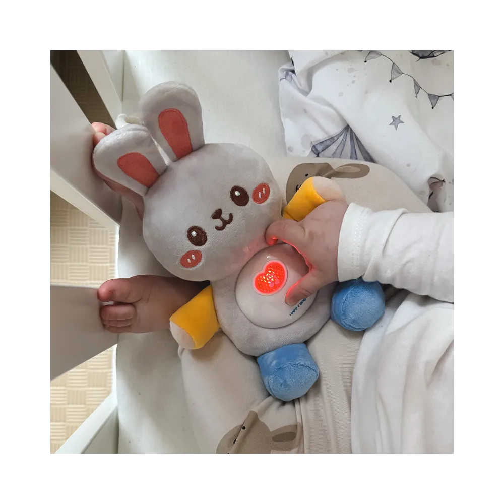 WOOPIE BABY Interaktywny Pluszak Przytulanka dla Niemowląt Światło Dźwięk Króliczek Usypiacz Różowy