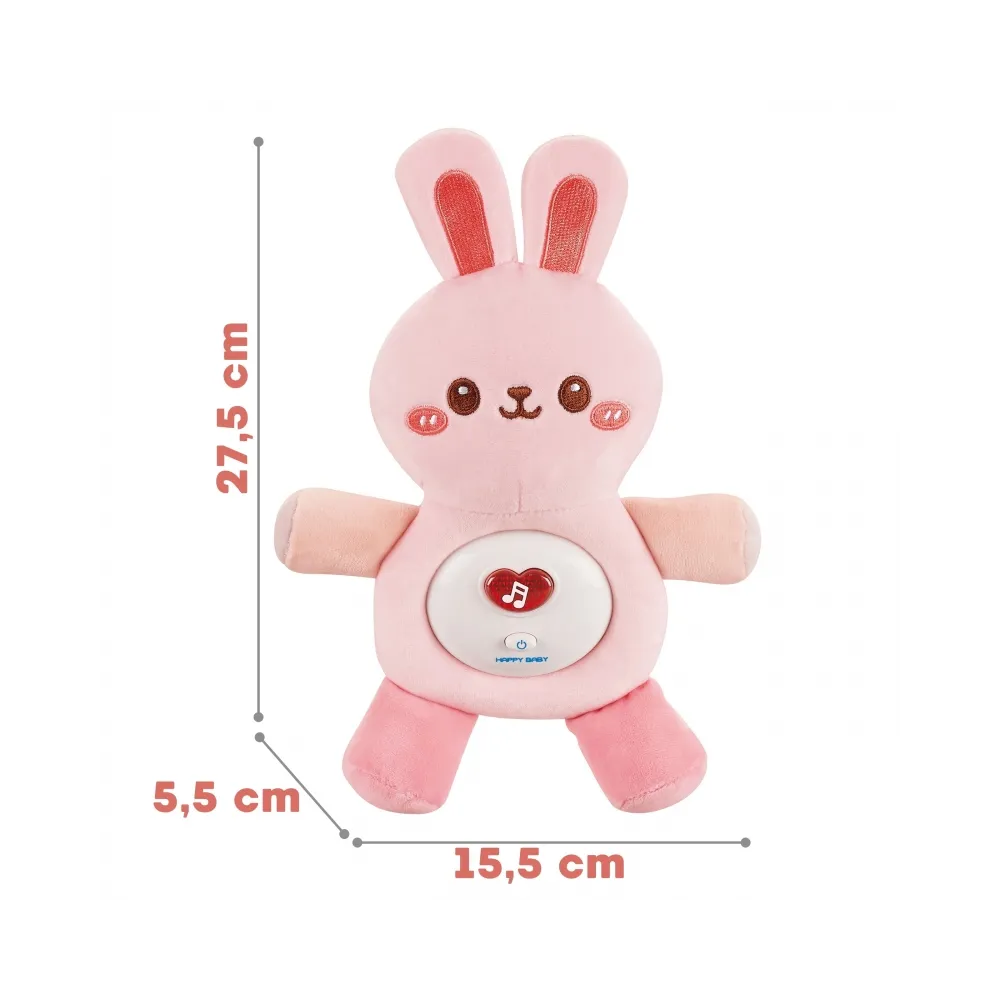 WOOPIE BABY Interaktywny Pluszak Przytulanka dla Niemowląt Światło Dźwięk Króliczek Usypiacz Różowy