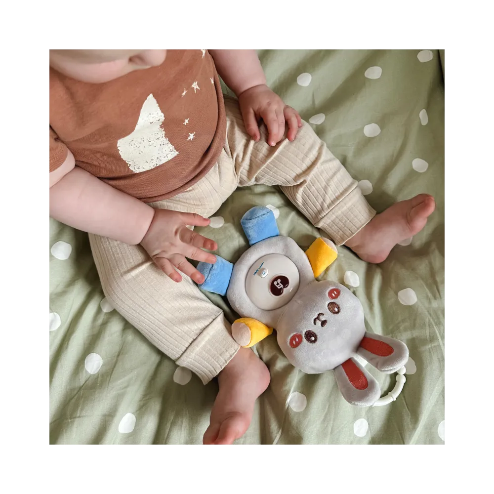 WOOPIE BABY Interaktywny Pluszak Przytulanka dla Niemowląt Światło Dźwięk Króliczek Usypiacz Niebieski