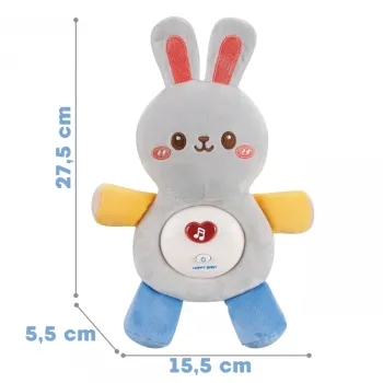 WOOPIE BABY Interaktywny Pluszak Przytulanka dla Niemowląt Światło Dźwięk Króliczek Usypiacz Niebieski