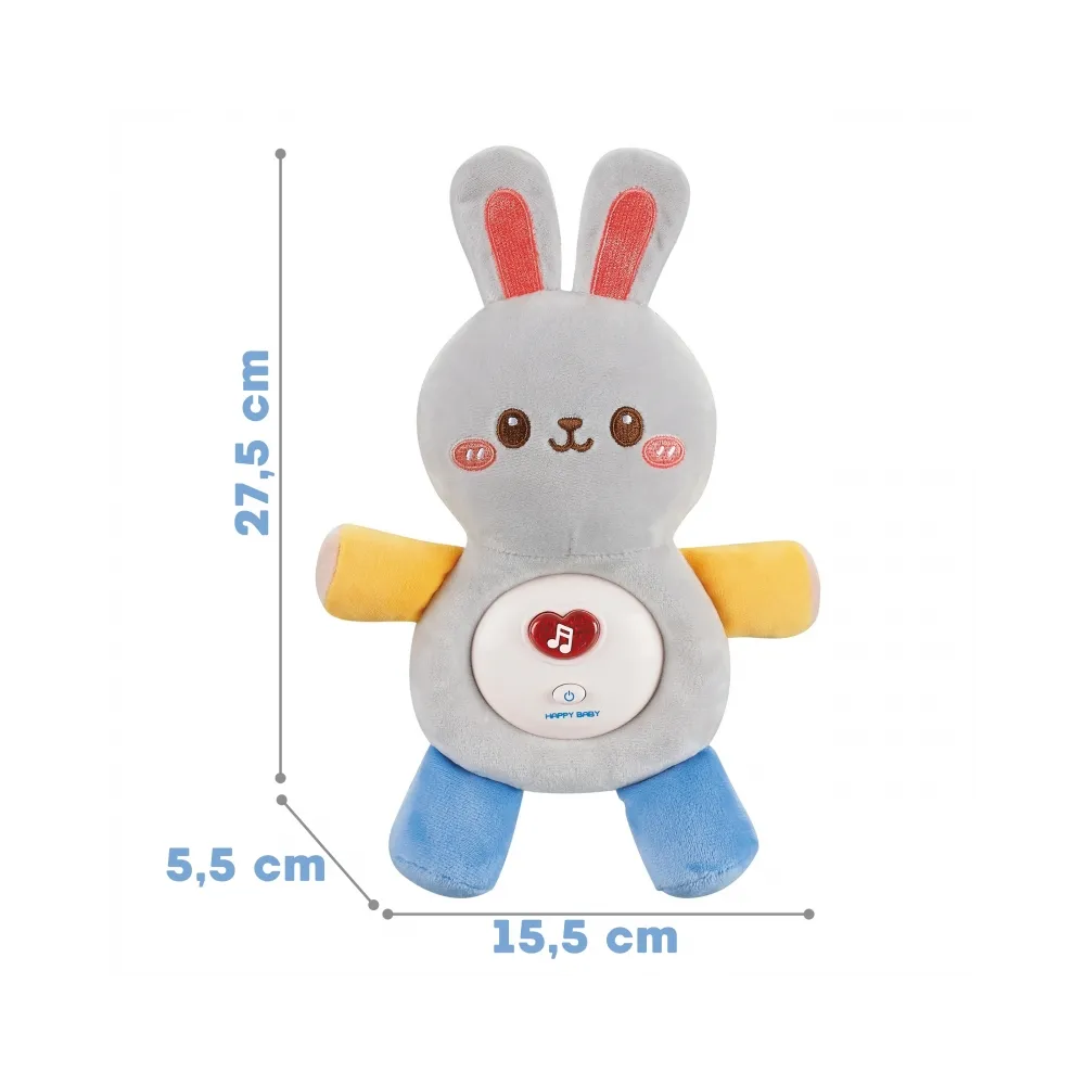 WOOPIE BABY Interaktywny Pluszak Przytulanka dla Niemowląt Światło Dźwięk Króliczek Usypiacz Niebieski