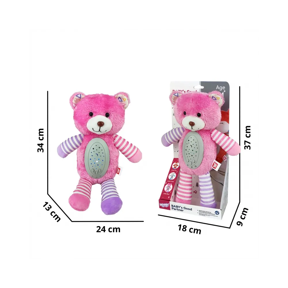 WOOPIE BABY Przytulanka Usypiacz Projektor 2w1 Różowy Miś - 10 Kołysanek