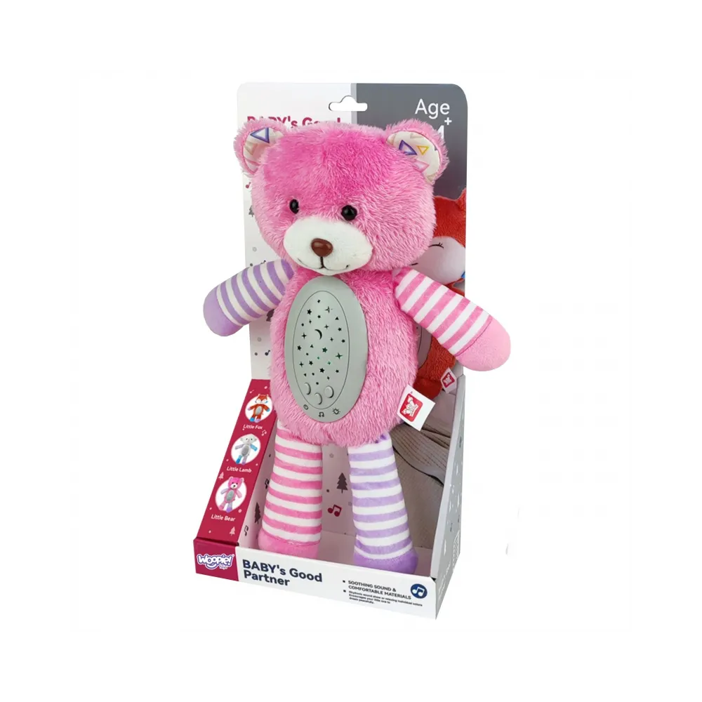 WOOPIE BABY Przytulanka Usypiacz Projektor 2w1 Różowy Miś - 10 Kołysanek