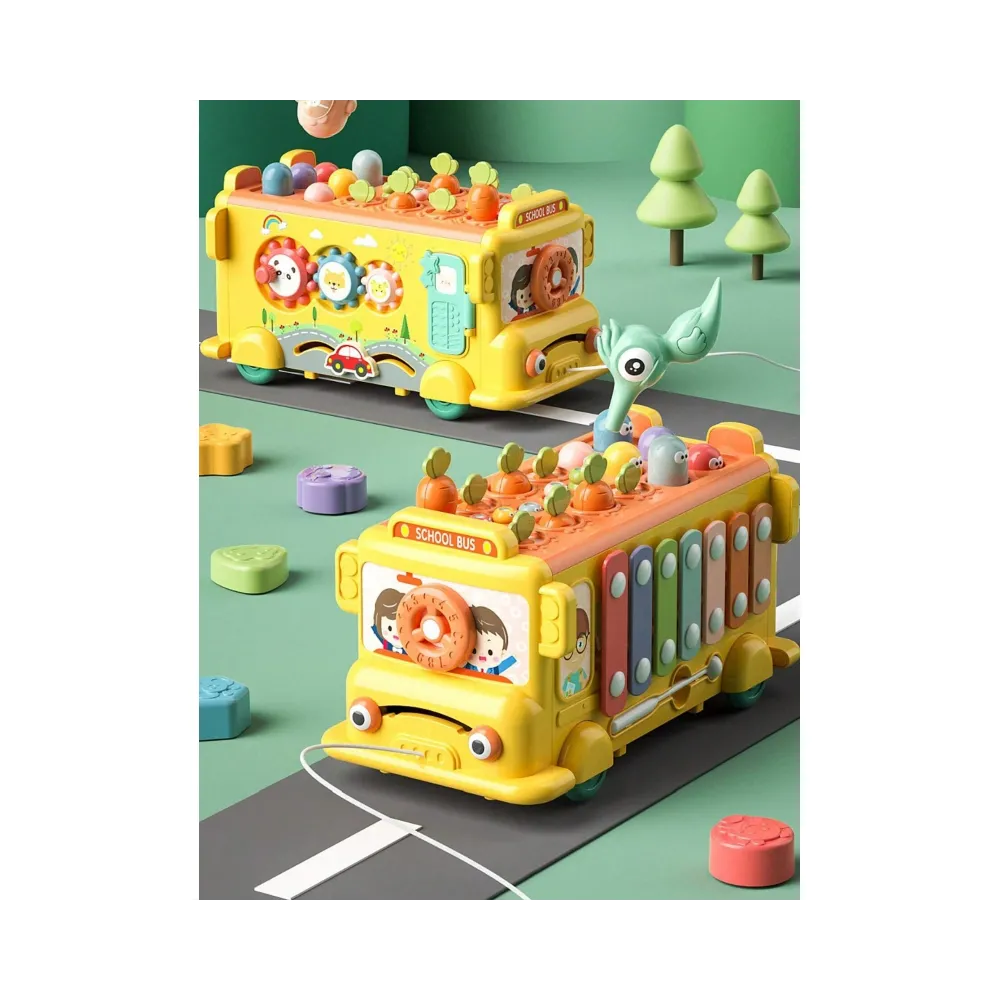 WOOPIE BABY Interaktywny Autobus Montessori Edukacyjny 6w1 Młoteczek Cymbałki +18 m